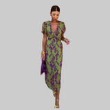 Ernestina™ | Vestido Largo Floral Verde