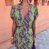 Ernestina™ | Vestido Largo Floral Verde