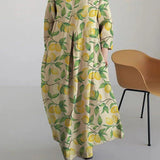 Jacinta™ | Keltainen kukallinen oversize-mekko