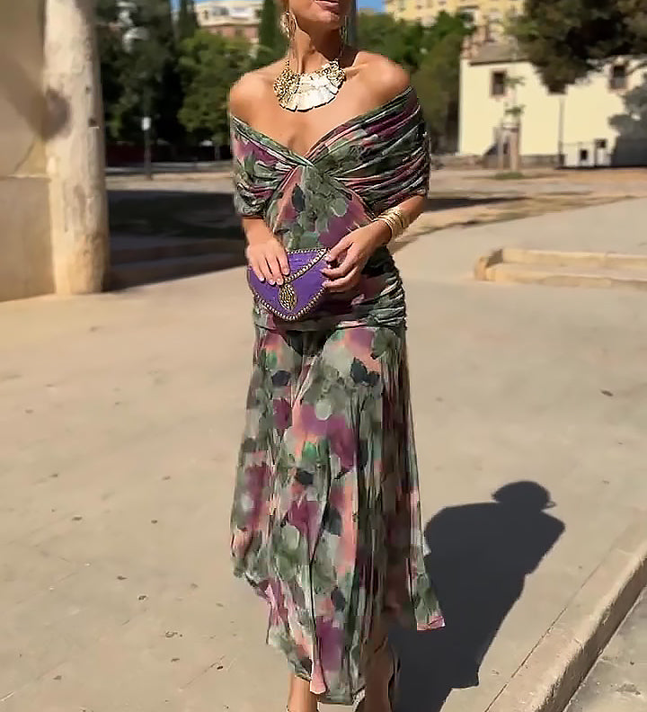 Eloísa™ | Vestido Largo Floral de Gasa