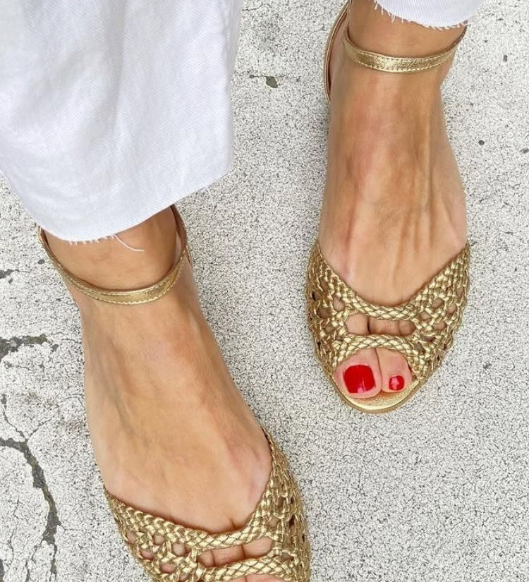 Soledad™ | Sandalias Doradas Trenzadas