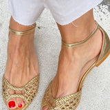 Soledad™ | Sandalias Doradas Trenzadas