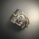 Laura | Hopeinen Vintage-tyylinen Tumma Sormus Zirkonialla