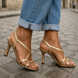 Aurora™ | Sandalias de Tacón con Tiras Cruzadas