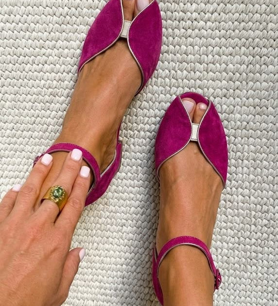 Azucena™ | Sandalias Planas de Ante
