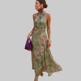 Florencia™ | Vestido Largo Floral con Escote Bajo