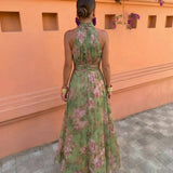 Florencia™ | Vestido Largo Floral con Escote Bajo