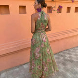 Florencia™ | Vestido Largo Floral con Escote Bajo