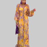 Gregoria™ | Vestido Largo Floral con Escote Pronunciado