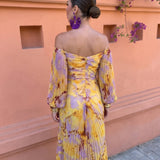 Gregoria™ | Vestido Largo Floral con Escote Pronunciado