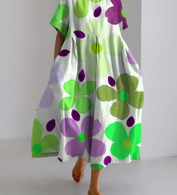 Elisenda™ | Kukkakuvioinen väljä mekko