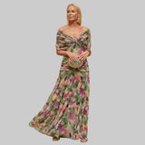 Ignacia™ | Vestido Largo Plisado Floral