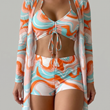 Gabriela | Painokuvioiset kolmiosaiset bikinit