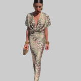 Higinia™ | Vestido Midi Estampado Tonos Cobre