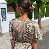 Higinia™ | Vestido Midi Estampado Tonos Cobre