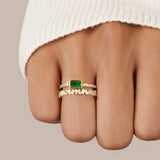 Sabina | Kultasormus vihreillä yksityiskohdilla Emerald